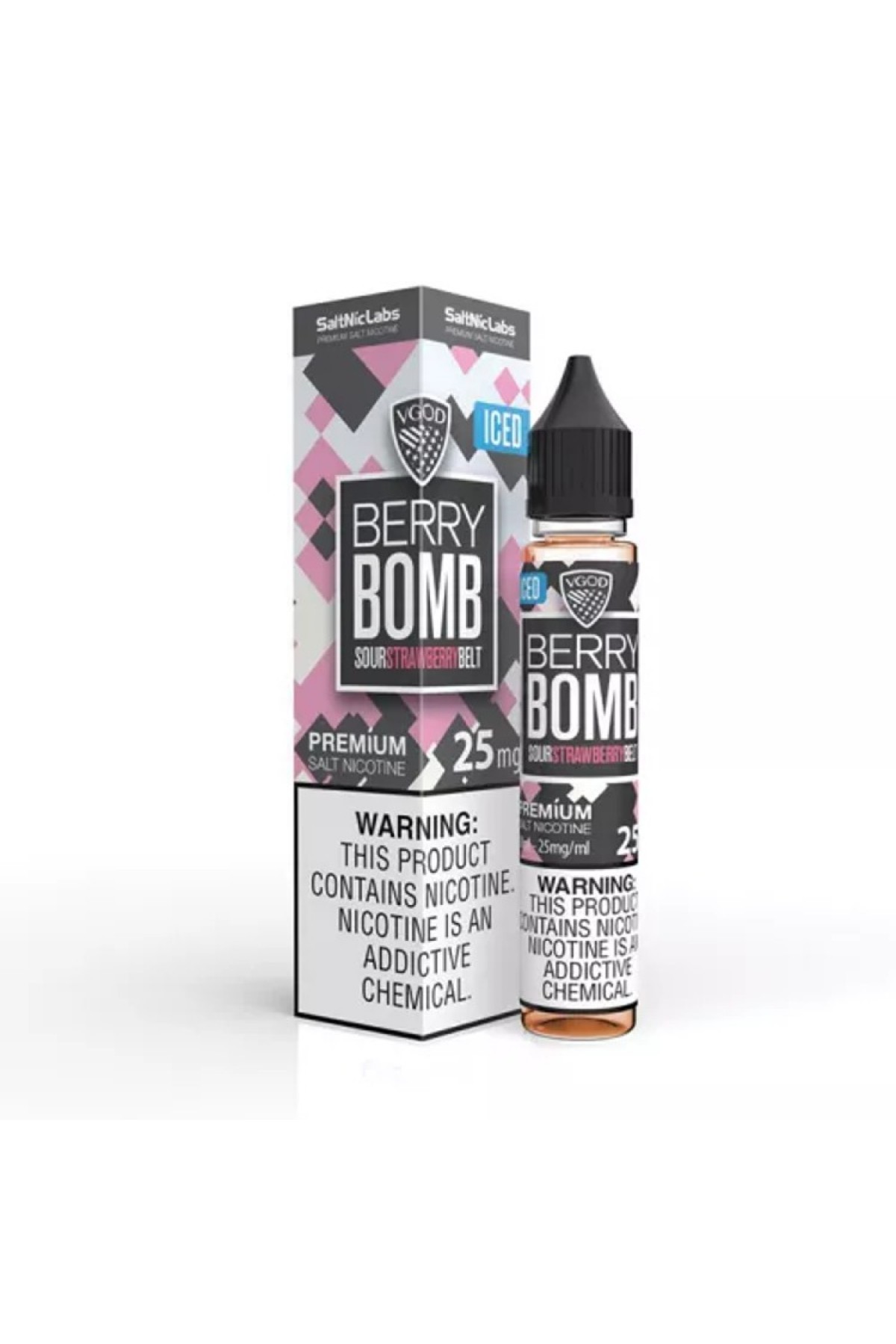 VGOD SaltNic - Berry Bomb ICED 30ML (Çilek, Ekşi Çilek Şekeri, Mentol)